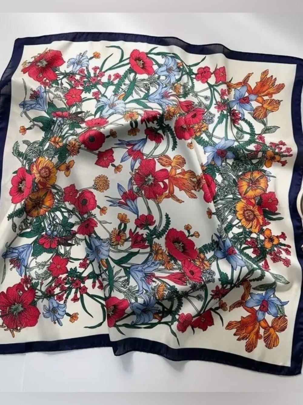 Off White Floral Scarf